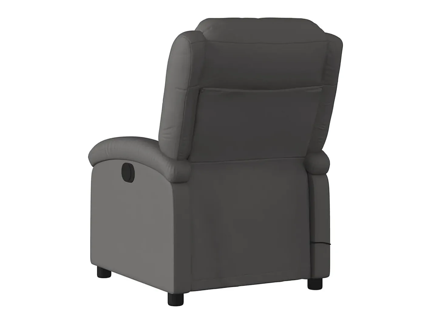 vidaxl Poltrona*Poltrona de massagens reclinável couro genuíno Cinzento