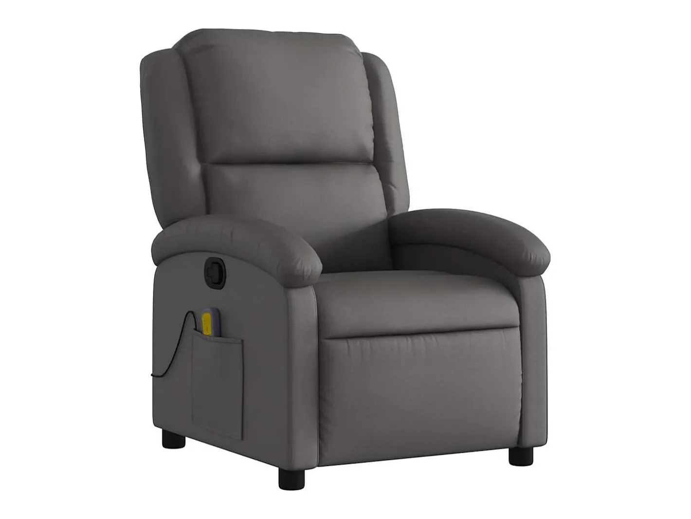 vidaxl Poltrona*Poltrona de massagens reclinável couro genuíno Cinzento