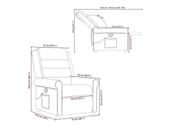 vidaxl Poltrona*Poltrona de massagens reclinável tecido -escuro Verde