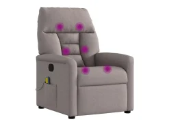 Poltrona de massagens reclinável tecido cinzento-acastanhado SHL883352^