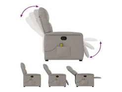 Poltrona de massagens reclinável tecido cinzento-acastanhado SHL883352^