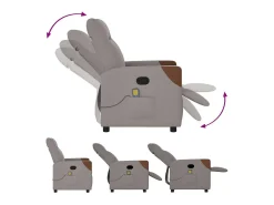 Poltrona de massagens reclinável tecido cinzento-acastanhado SHL773796^ Online