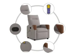 Poltrona de massagens reclinável tecido cinzento-acastanhado SHL773796^ Online