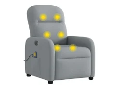 vidaxl Poltrona*Poltrona de massagens reclinável elétrica tecido -claro Cinzento