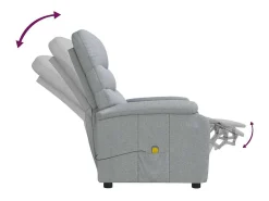vidaxl Poltrona*Poltrona de massagens tecido -claro Cinzento