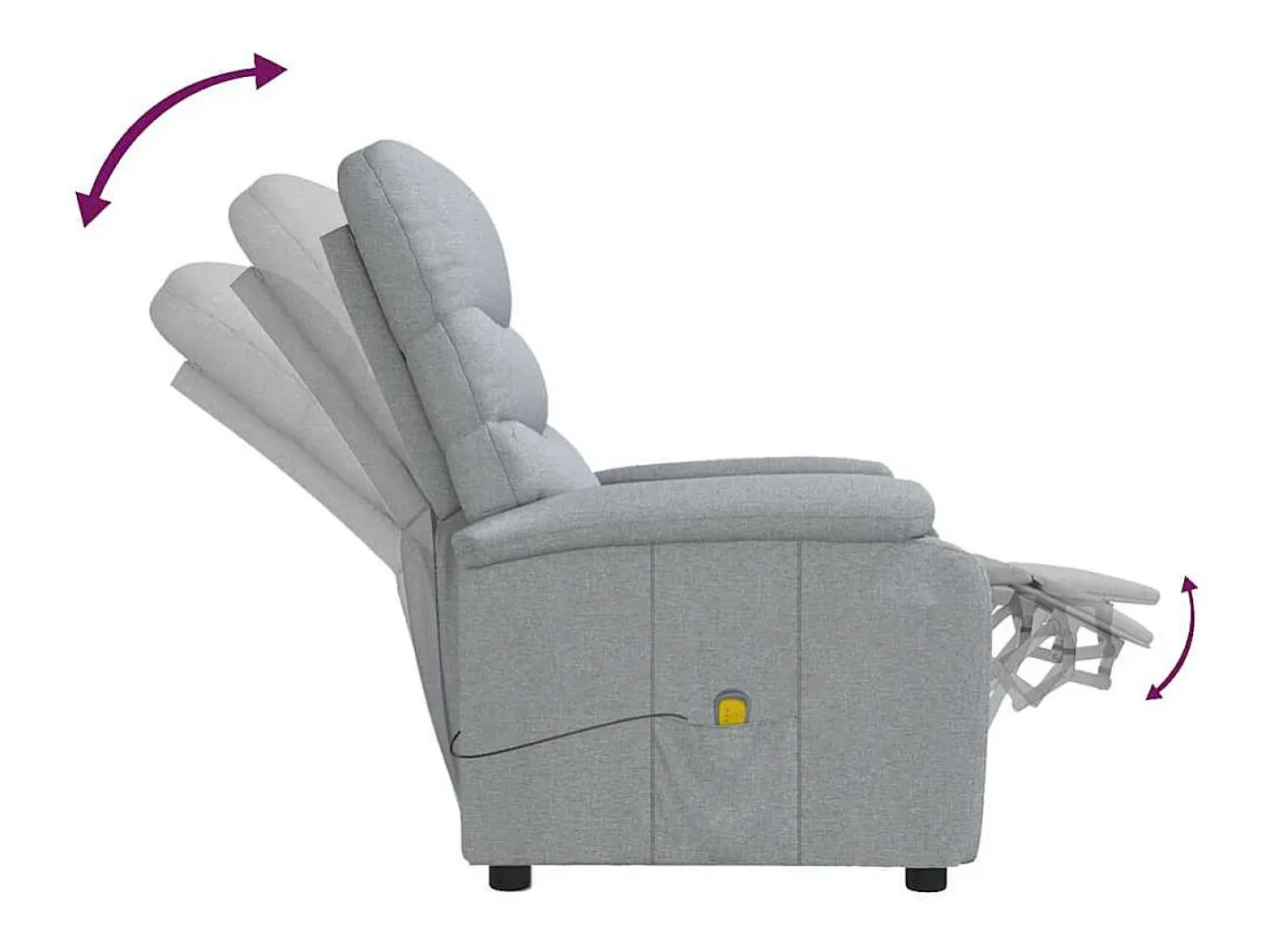 vidaxl Poltrona*Poltrona de massagens tecido -claro Cinzento