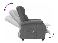 vidaxl Poltrona*Poltrona de massagens tecido -escuro Cinzento