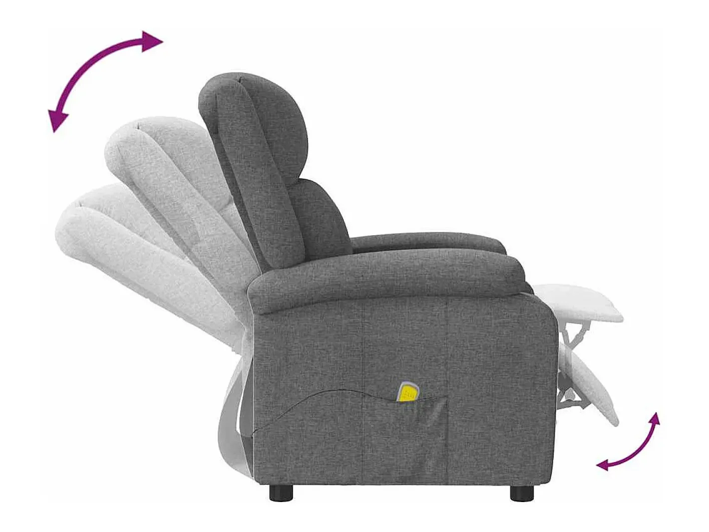 vidaxl Poltrona*Poltrona de massagens tecido -escuro Cinzento