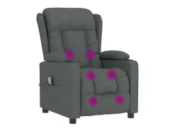 vidaxl Poltrona*Poltrona de massagens tecido -escuro Cinzento