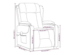 vidaxl Poltrona*Poltrona de massagens tecido -escuro Cinzento