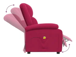 vidaxl Poltrona*Poltrona de massagens veludo tinto Vermelho