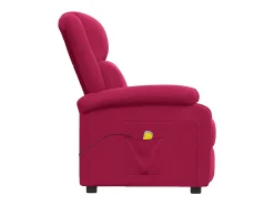 vidaxl Poltrona*Poltrona de massagens veludo tinto Vermelho