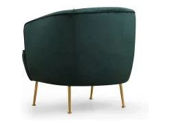 Concept-Usine Poltrona*Poltrona de veludo verde DAVIS - Pés dourados - Confortável e elegante Verde pinho