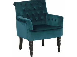 Poltrona decorativa em veludo de petróleo*Loft24 New