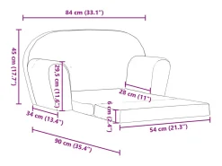 vidaxl Poltrona*Poltrona desdobrável para crianças -claro Cinzento