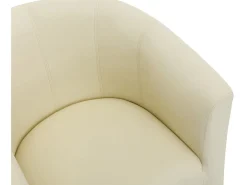 Vente-unique Poltrona*Poltrona e pufe em pele sintética estilo clássico intemporal JOVANA Bege