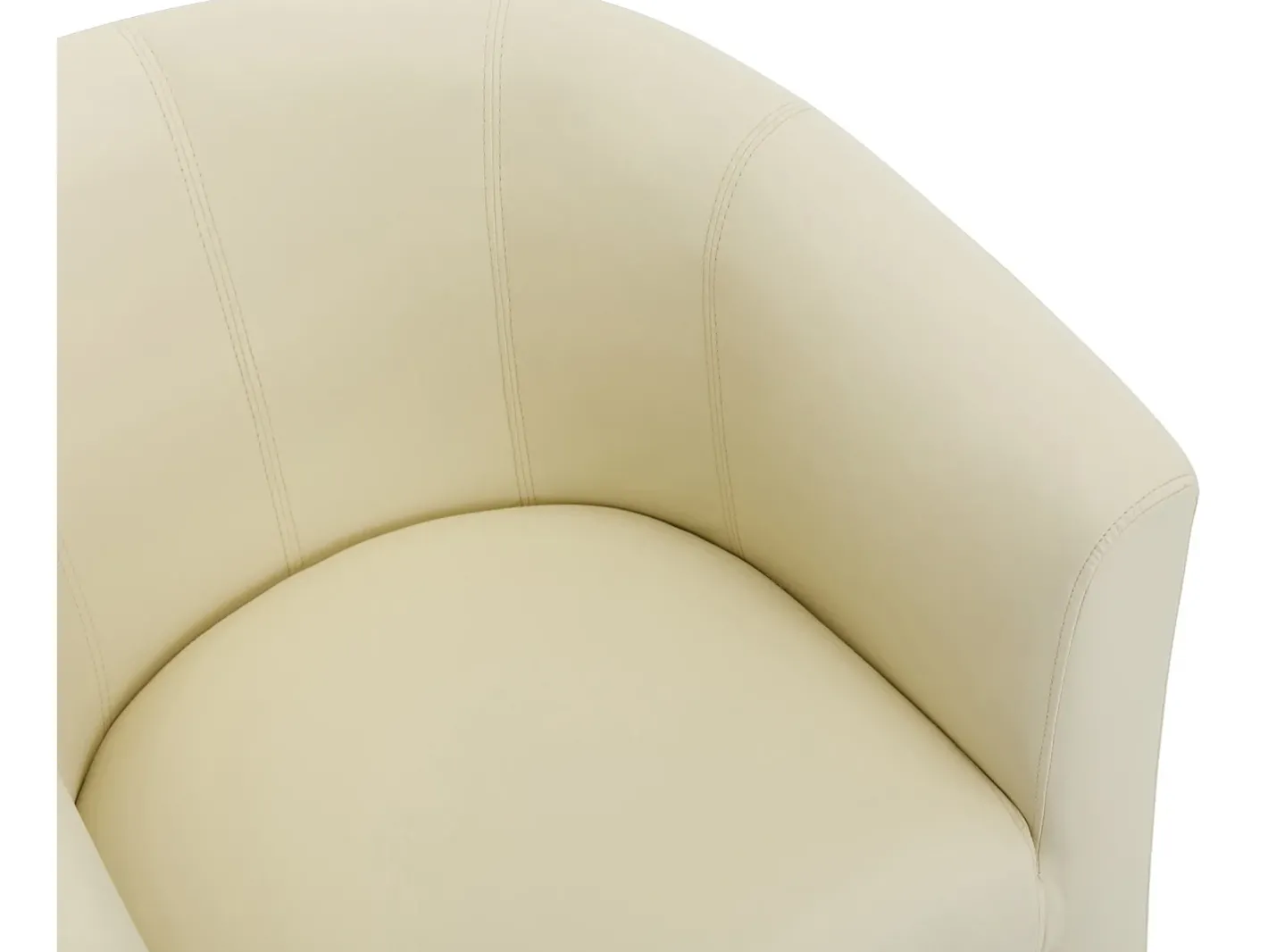 Vente-unique Poltrona*Poltrona e pufe em pele sintética estilo clássico intemporal JOVANA Bege