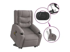 Clearance Poltrona elevatória de massagens tecido cinzento-acastanhado SHL189226 Poltrona