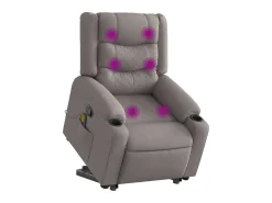 Clearance Poltrona elevatória de massagens tecido cinzento-acastanhado SHL189226 Poltrona