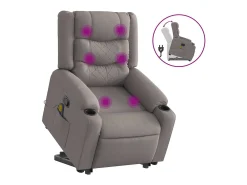 Clearance Poltrona elevatória de massagens tecido cinzento-acastanhado SHL189226 Poltrona