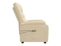 vidaxl Poltrona*Poltrona elevatória de massagens elétrica tecido Creme