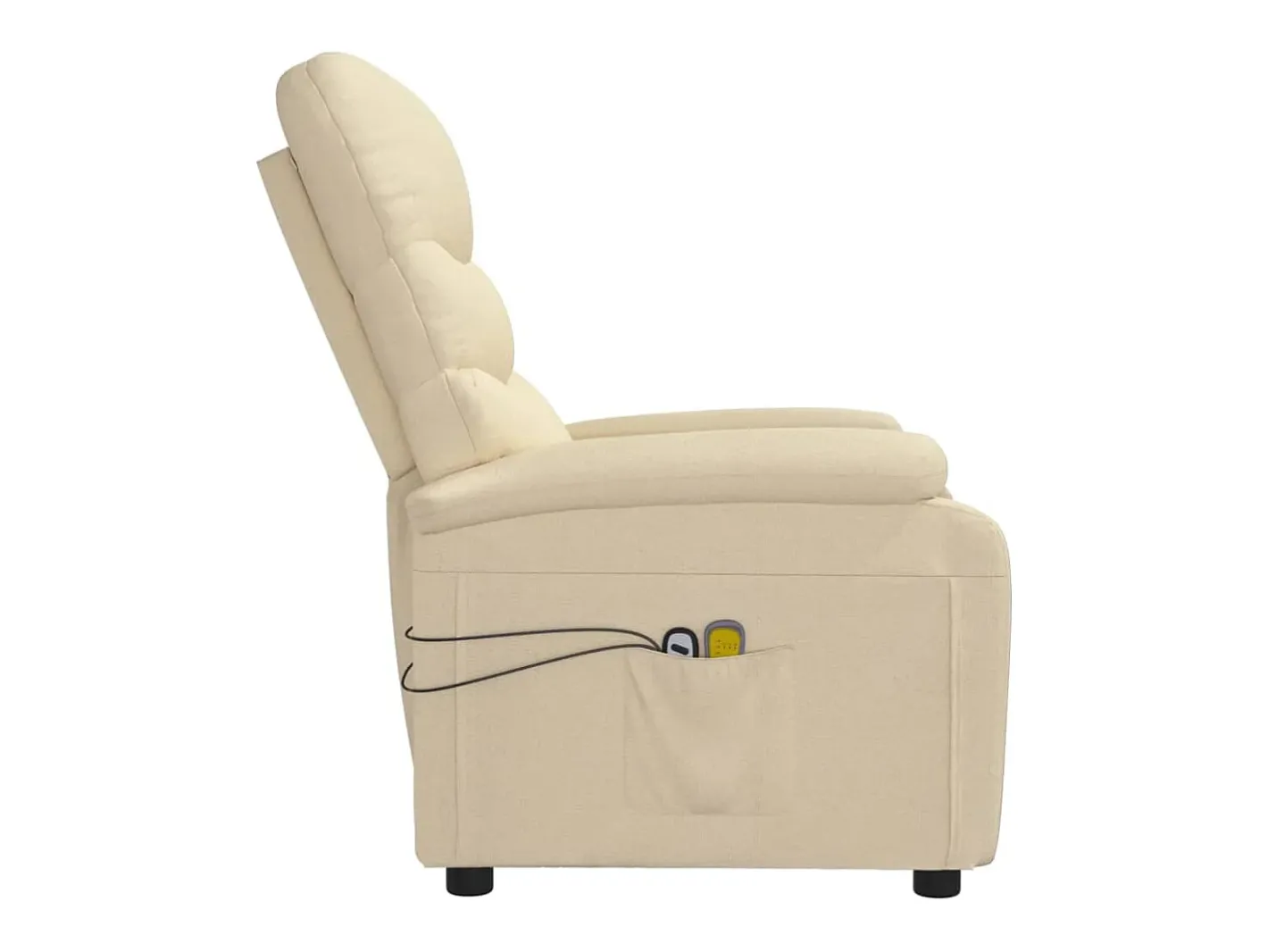 vidaxl Poltrona*Poltrona elevatória de massagens elétrica tecido Creme