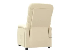 vidaxl Poltrona*Poltrona elevatória de massagens elétrica tecido Creme