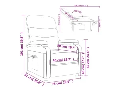 vidaxl Poltrona*Poltrona elevatória de massagens elétrica tecido Creme