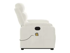 vidaxl Poltrona*Poltrona elevatória de massagens veludo cor Creme