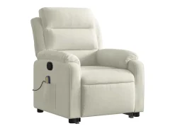 vidaxl Poltrona*Poltrona elevatória de massagens veludo cor Creme