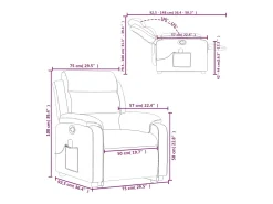 vidaxl Poltrona*Poltrona elevatória de massagens veludo cor Creme
