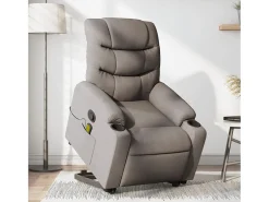Poltrona elevatória de massagens tecido cinzento-acastanhado SHL374764* Best