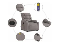 Poltrona elevatória de massagens tecido cinzento-acastanhado SHL374764* Best
