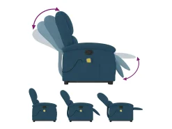 vidaxl Poltrona*Poltrona elevatória de massagens veludo Azul