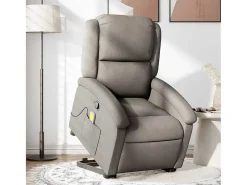 Poltrona elevatória de massagens tecido cinzento-acastanhado SHL424067* Outlet