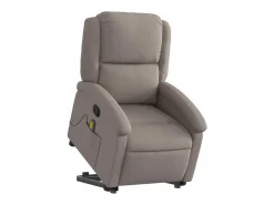 Poltrona elevatória de massagens tecido cinzento-acastanhado SHL424067* Outlet