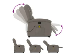 Poltrona elevatória de massagens tecido cinzento-acastanhado SHL424067* Outlet