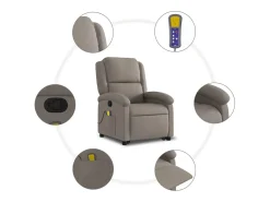 Poltrona elevatória de massagens tecido cinzento-acastanhado SHL424067* Outlet