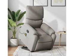 Poltrona elevatória de massagens tecido cinzento-acastanhado SHL111412^ New