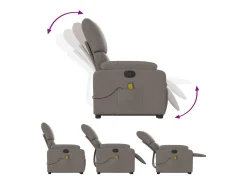 Poltrona elevatória de massagens tecido cinzento-acastanhado SHL111412^ New