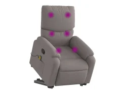 Poltrona elevatória de massagens tecido cinzento-acastanhado SHL111412^ New