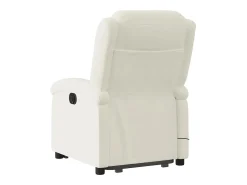 vidaxl Poltrona*Poltrona elevatória de massagens veludo cor Creme