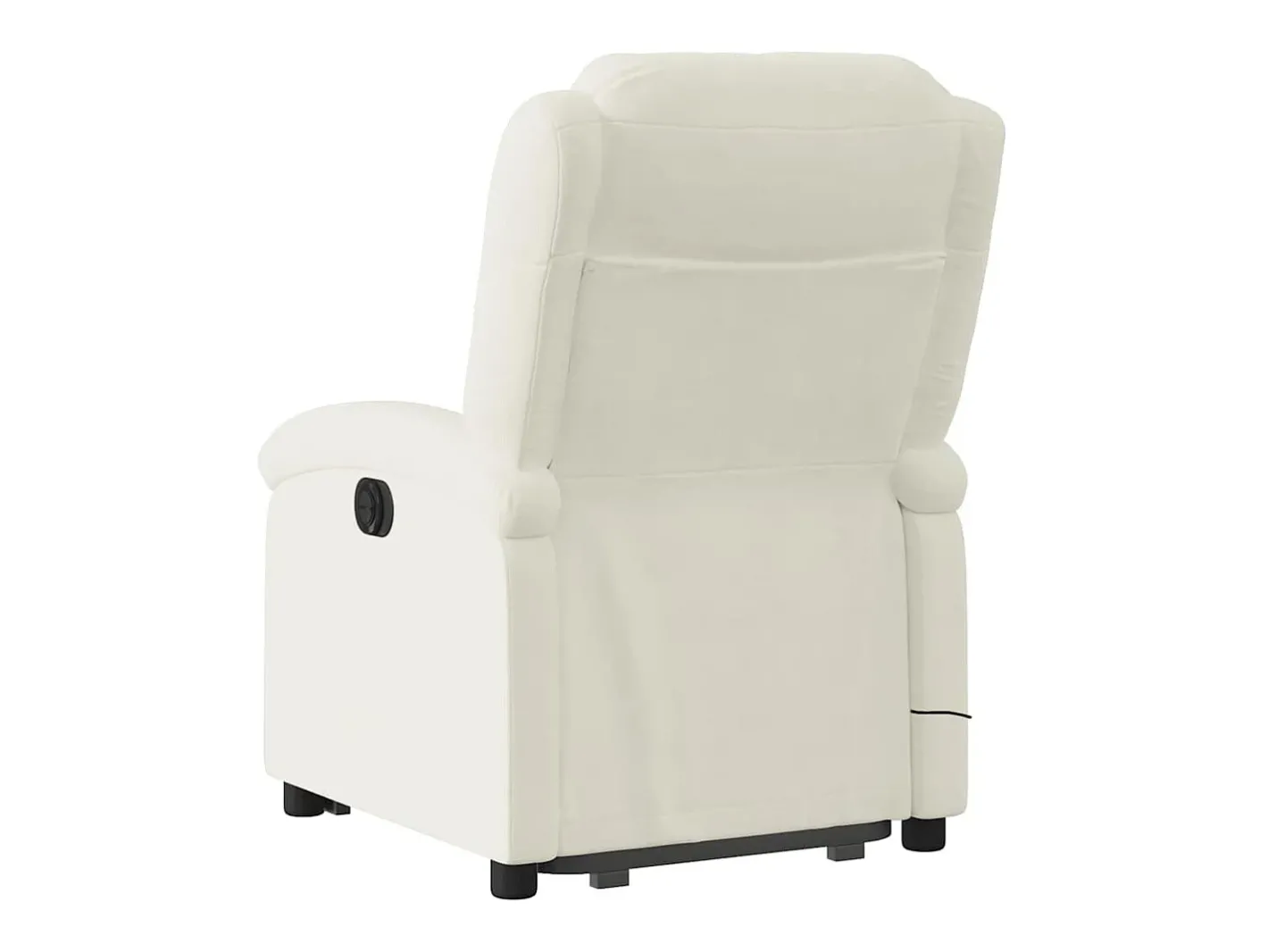vidaxl Poltrona*Poltrona elevatória de massagens veludo cor Creme