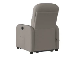 vidaxl Poltrona*Poltrona elevatória de massagens tecido cinzento-acastanhado Taupe