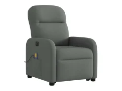 vidaxl Poltrona*Poltrona elétrica elevatória massagens tecido -escuro Cinzento
