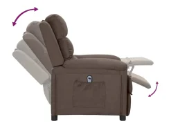 Poltrona elétrica reclinável tecido cinzento-acastanhado*vidaxl New