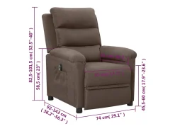 Poltrona elétrica reclinável tecido cinzento-acastanhado*vidaxl New