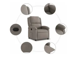 New Poltrona elétrica reclinável tecido cinzento-acastanhado SHL148283 Poltrona