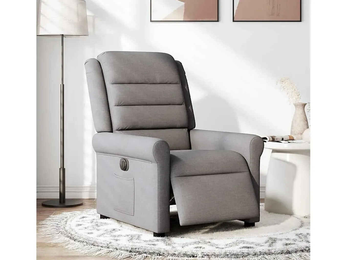 Poltrona elétrica reclinável tecido cinzento-acastanhado SHL965458* Discount