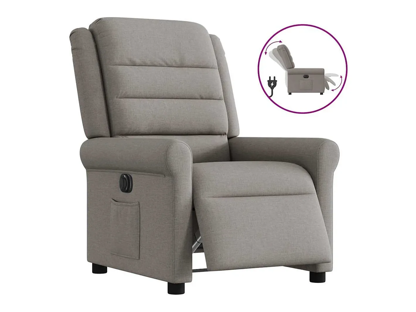 Poltrona elétrica reclinável tecido cinzento-acastanhado SHL965458* Discount